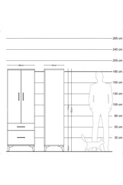Hyperion Dolap 4 Raflı 2 Çekmeceli 2 Kapaklı 88x44x182 - S57M015V2B