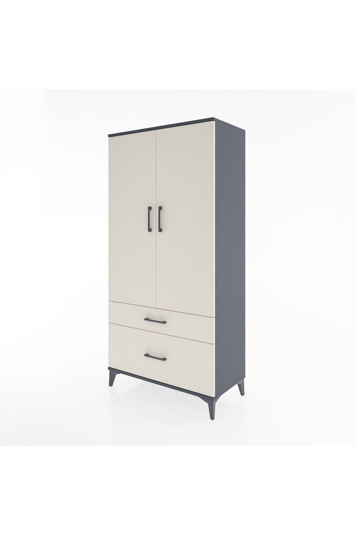 Hyperion Dolap 4 Raflı 2 Çekmeceli 2 Kapaklı 88x44x182 - S57M015V4B