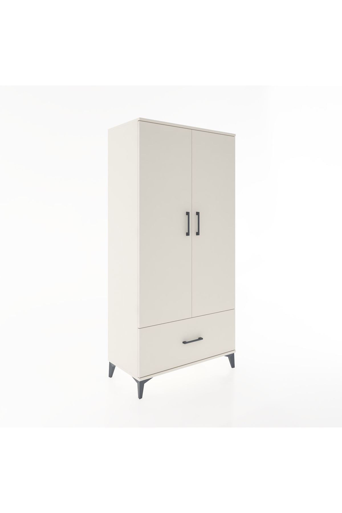 Hyperion Dolap 4 Raflı Tek Çekmeceli 2 Kapaklı 88x44x182 - S57M016V1B