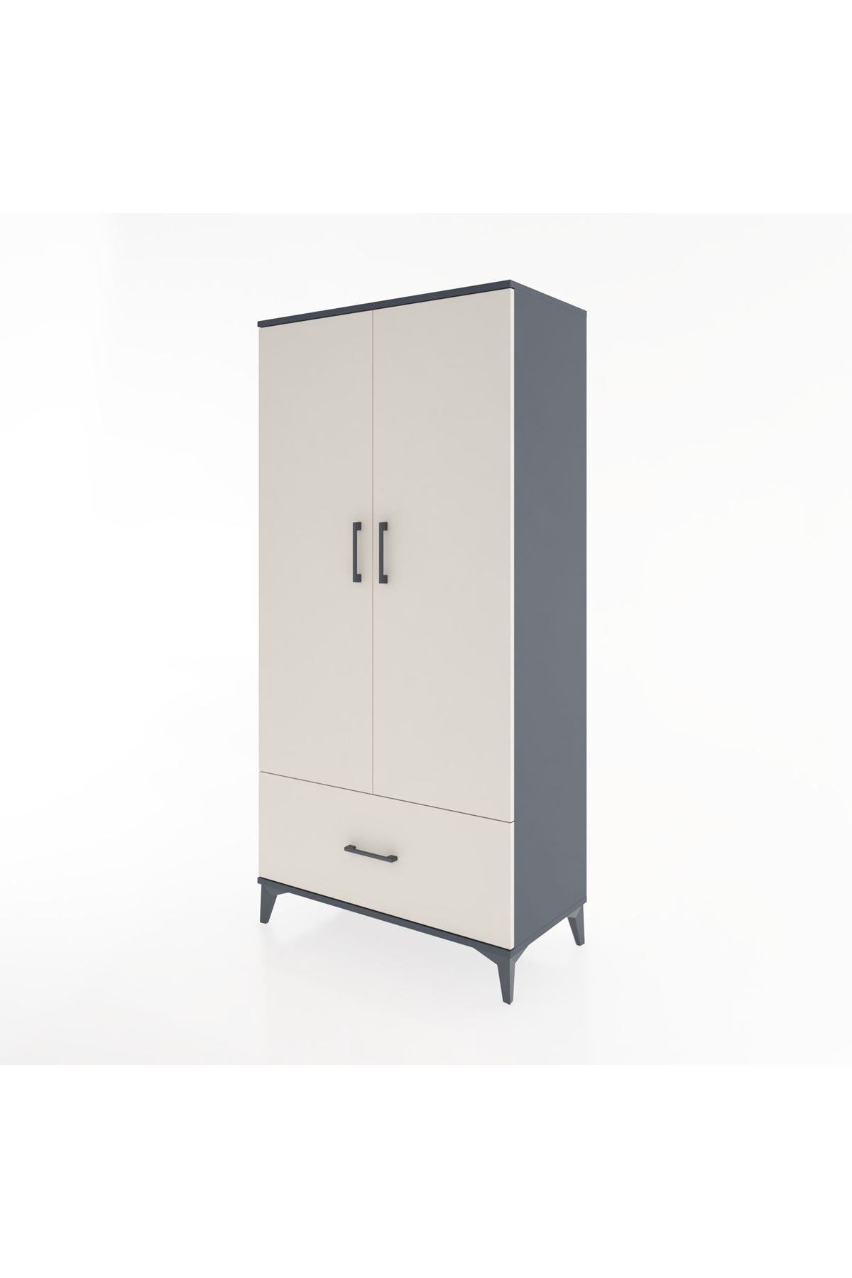 Hyperion Dolap 4 Raflı Tek Çekmeceli 2 Kapaklı 88x44x182 - S57M016V4B