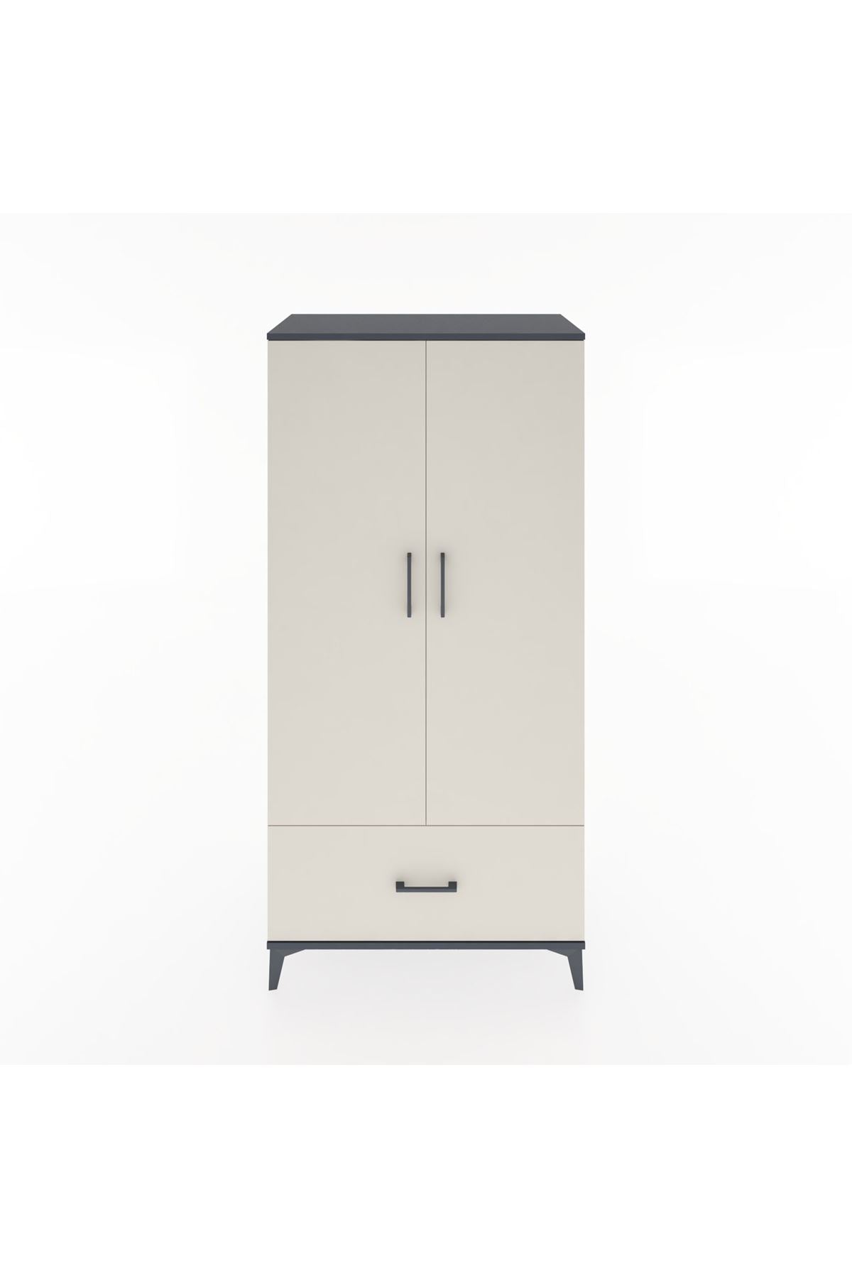 Hyperion Dolap 4 Raflı Tek Çekmeceli 2 Kapaklı 88x44x182 - S57M016V4B