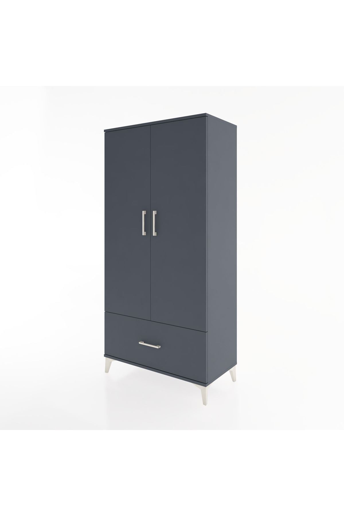 Hyperion Dolap 4 Raflı Tek Çekmeceli 2 Kapaklı 88x44x182 - S57M016V5B