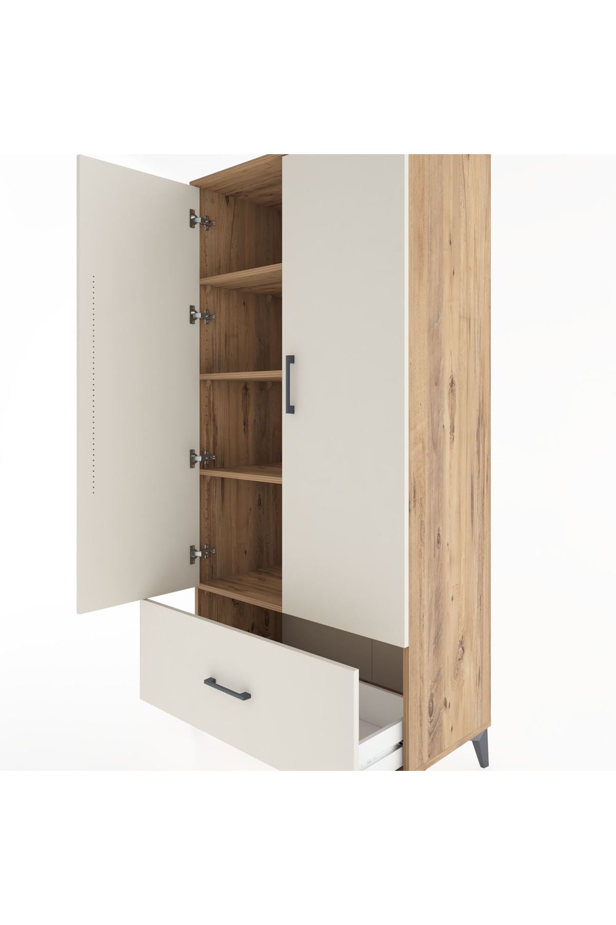 Hyperion Dolap 4 Raflı Tek Çekmeceli 2 Kapaklı 88x44x182 - S57M016V7B