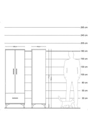 Hyperion Dolap 4 Raflı Tek Çekmeceli 2 Kapaklı 88x44x182 - S57M016V8B