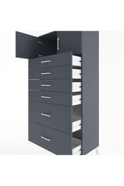 Hyperion Dolap Tek Raflı 6 Çekmeceli 2 Kapaklı 88x44x182 - S57M017V5B