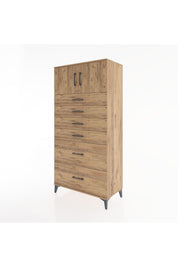 Hyperion Dolap Tek Raflı 6 Çekmeceli 2 Kapaklı 88x44x182 - S57M017V9B