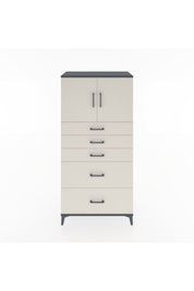 Hyperion Dolap Tek Raflı 5 Çekmeceli 2 Kapaklı 88x44x182 - S57M018V4B