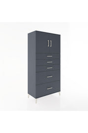 Hyperion Dolap Tek Raflı 5 Çekmeceli 2 Kapaklı 88x44x182 - S57M018V5B