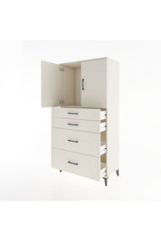 Hyperion Dolap Tek Raflı 4 Çekmeceli 2 Kapaklı 88x44x182 - S57M019V1B