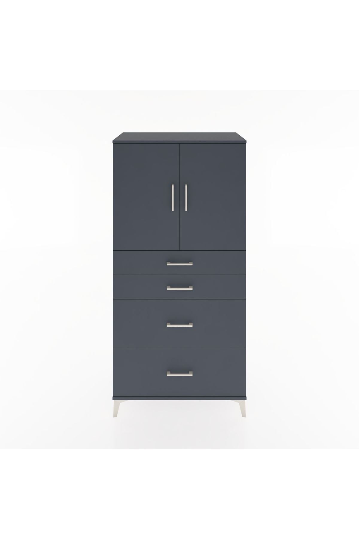 Hyperion Dolap Tek Raflı 4 Çekmeceli 2 Kapaklı 88x44x182 - S57M019V5B