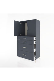 Hyperion Dolap Tek Raflı 4 Çekmeceli 2 Kapaklı 88x44x182 - S57M019V5B