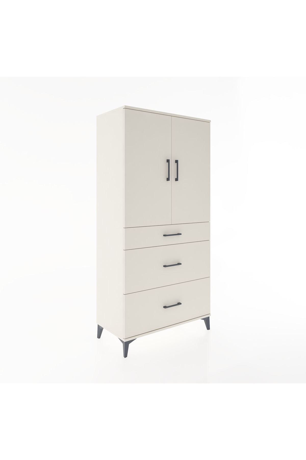 Hyperion Dolap 2 Raflı 3 Çekmeceli 2 Kapaklı 88x44x182 - S57M020V1B
