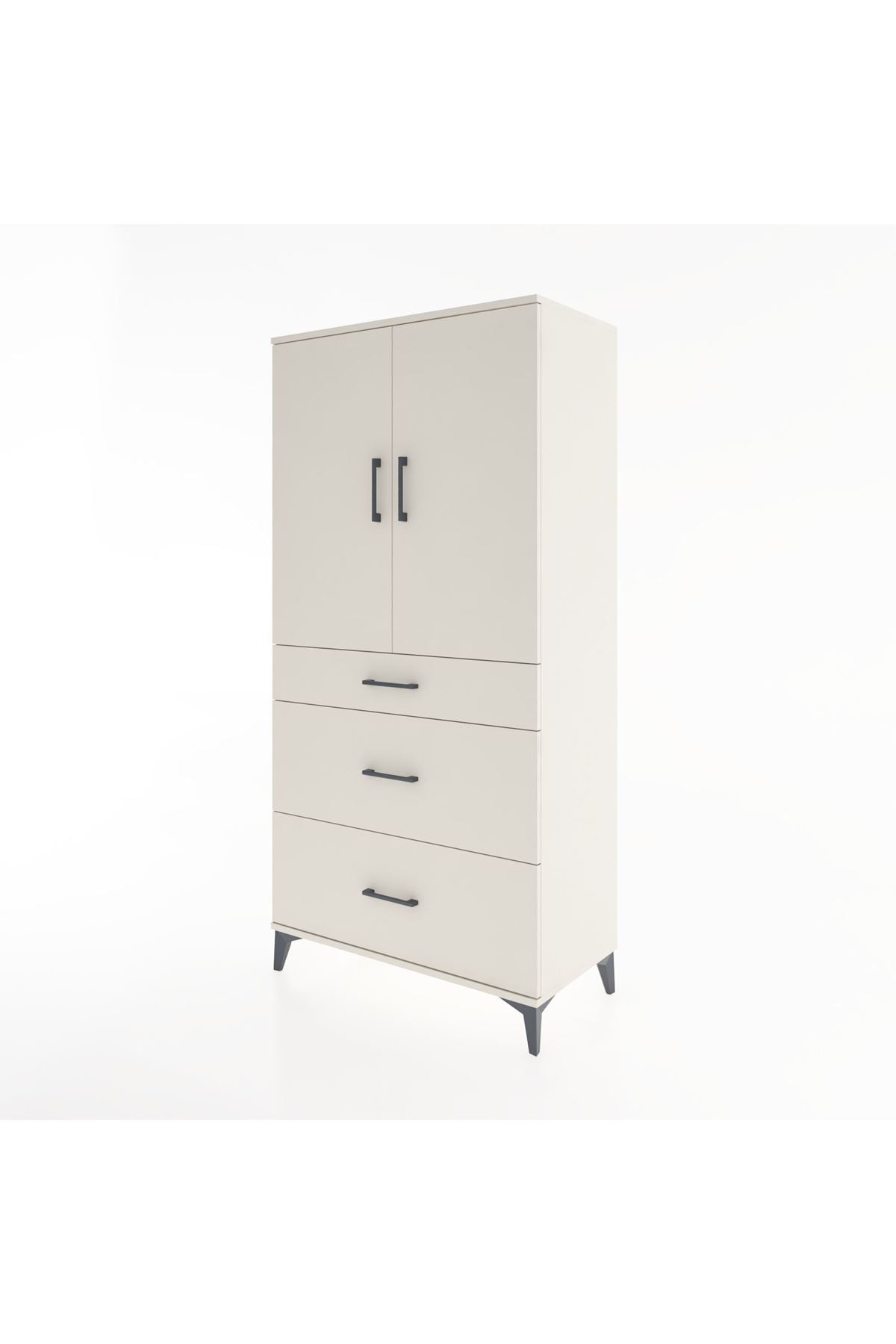 Hyperion Dolap 2 Raflı 3 Çekmeceli 2 Kapaklı 88x44x182 - S57M020V1B