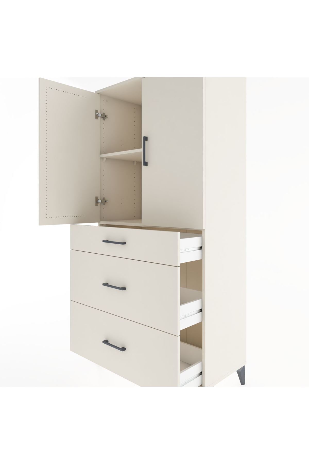 Hyperion Dolap 2 Raflı 3 Çekmeceli 2 Kapaklı 88x44x182 - S57M020V1B