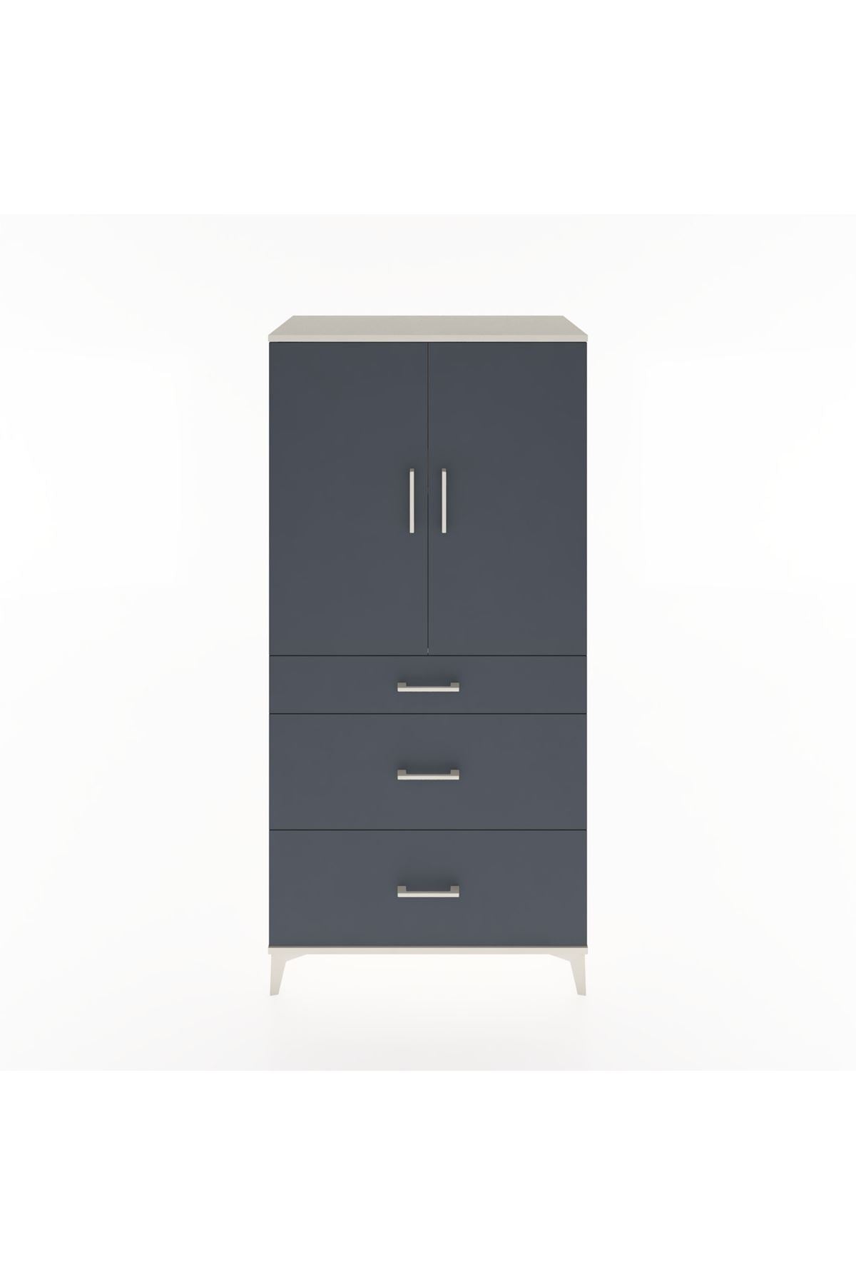 Hyperion Dolap 2 Raflı 3 Çekmeceli 2 Kapaklı 88x44x182 - S57M020V2B