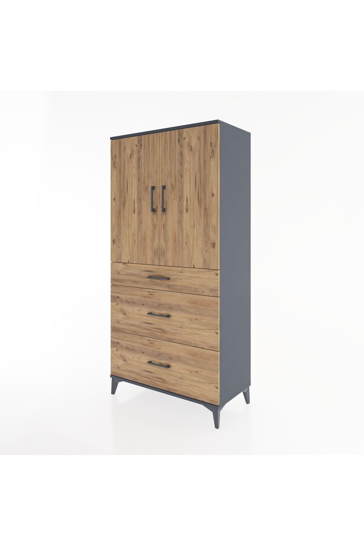Hyperion Dolap 2 Raflı 3 Çekmeceli 2 Kapaklı 88x44x182 - S57M020V6B
