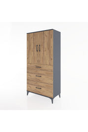 Hyperion Dolap 2 Raflı 3 Çekmeceli 2 Kapaklı 88x44x182 - S57M020V6B