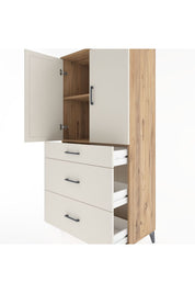 Hyperion Dolap 2 Raflı 3 Çekmeceli 2 Kapaklı 88x44x182 - S57M020V7B