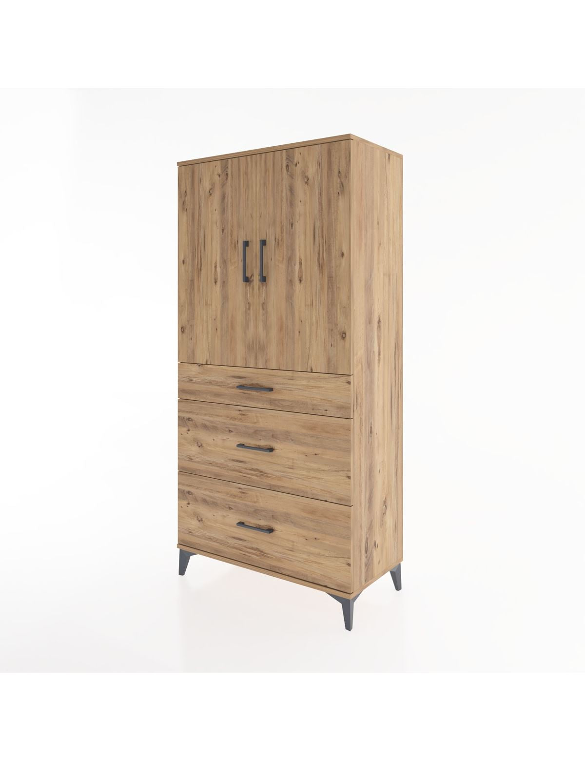 Hyperion Dolap 2 Raflı 3 Çekmeceli 2 Kapaklı 88x44x182 - S57M020V9B