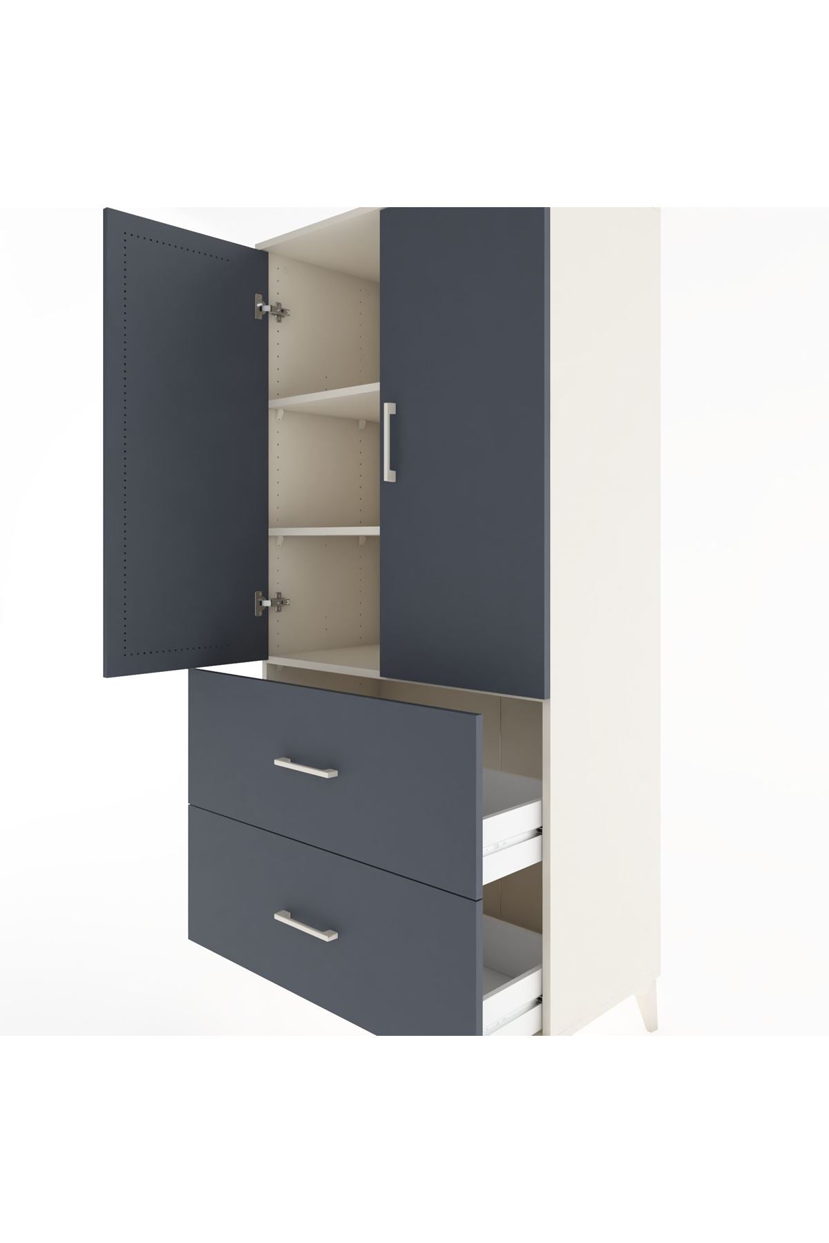 Hyperion Dolap 3 Raflı 2 Çekmeceli 2 Kapaklı 88x44x182 - S57M021V2B