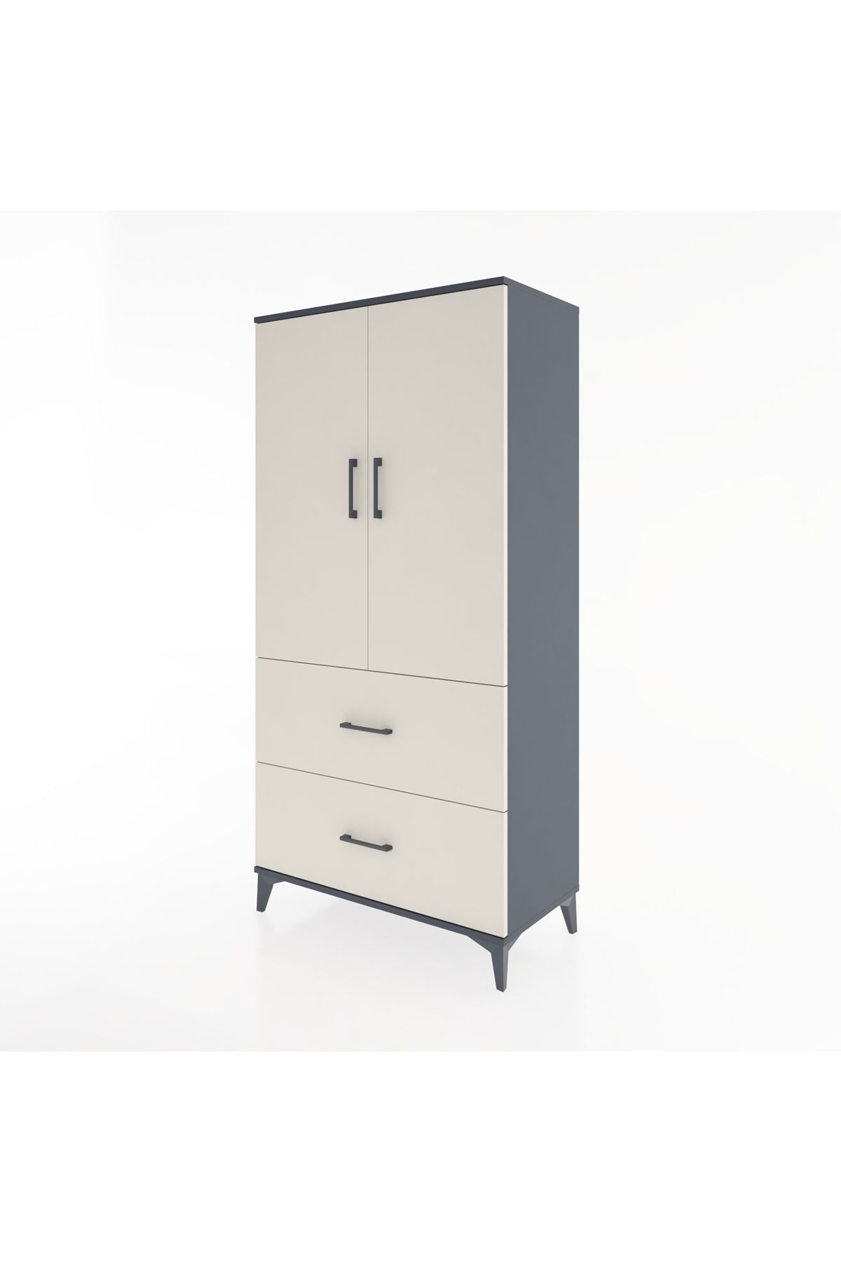 Hyperion Dolap 3 Raflı 2 Çekmeceli 2 Kapaklı 88x44x182 - S57M021V4B
