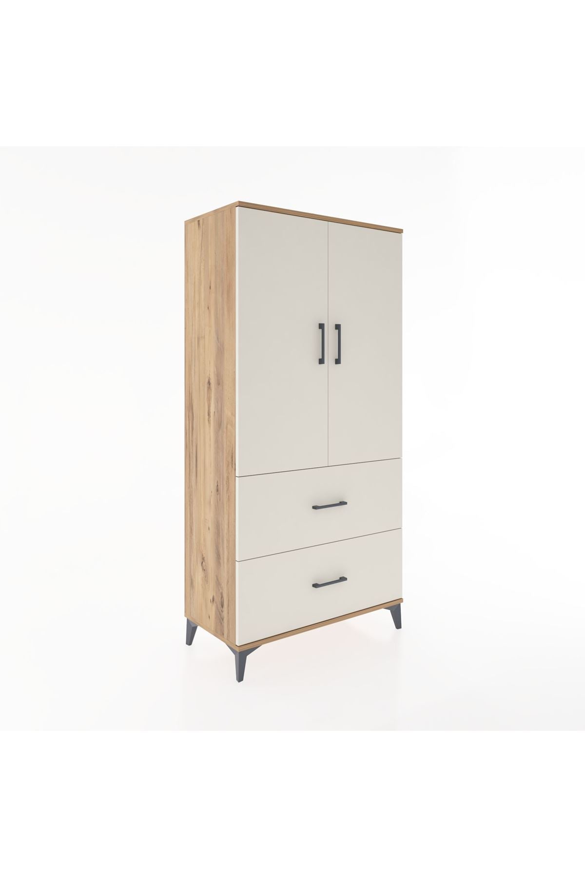Hyperion Dolap 3 Raflı 2 Çekmeceli 2 Kapaklı 88x44x182 - S57M021V7B