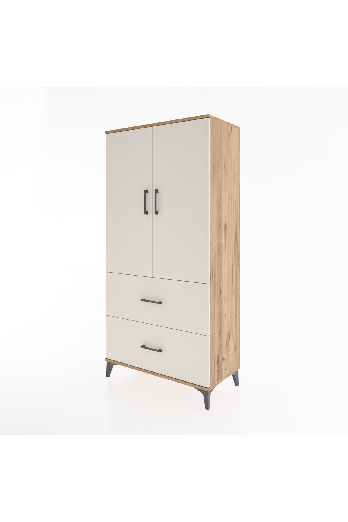 Hyperion Dolap 3 Raflı 2 Çekmeceli 2 Kapaklı 88x44x182 - S57M021V7B