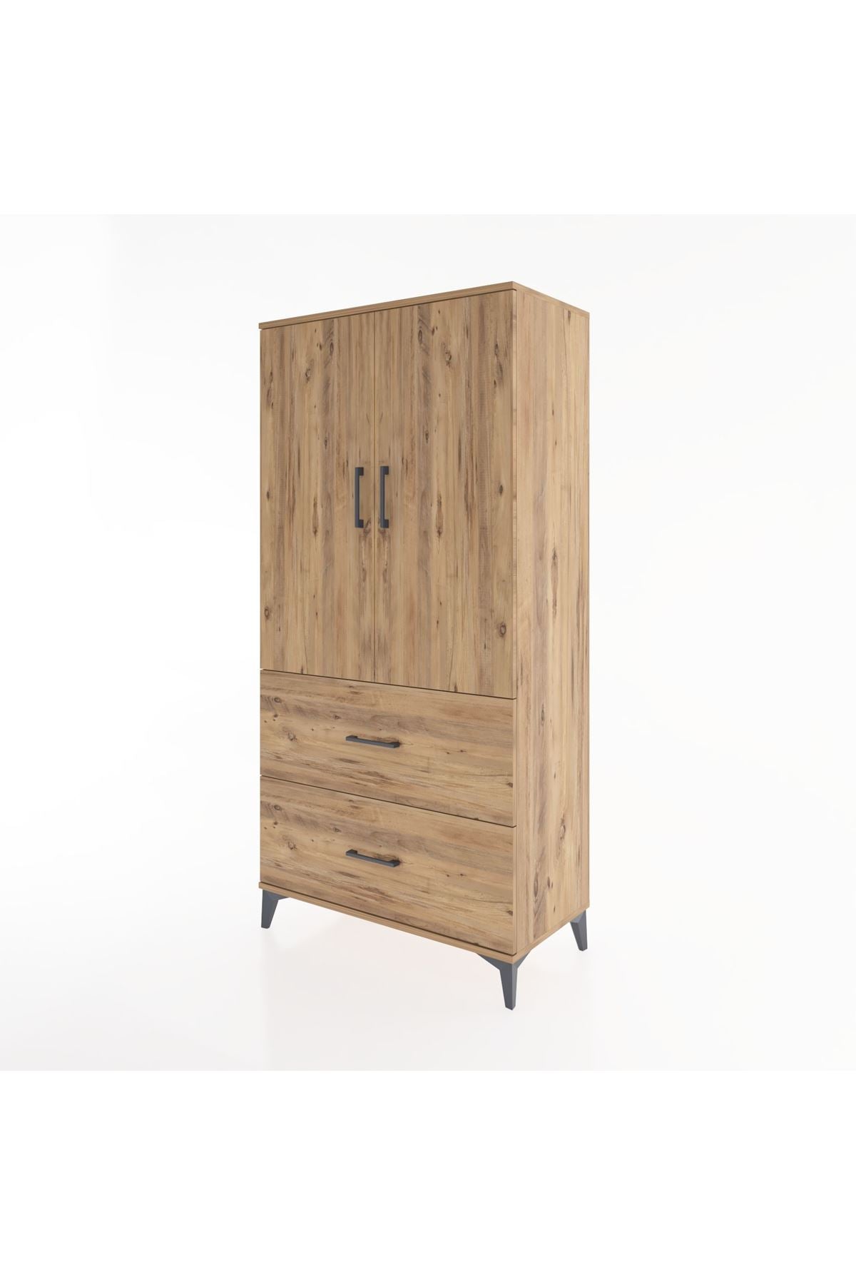 Hyperion Dolap 3 Raflı 2 Çekmeceli 2 Kapaklı 88x44x182 - S57M021V9B