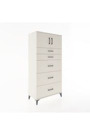 Hyperion Dolap Tek Raflı 5 Çekmeceli 2 Kapaklı 88x44x182 - S57M022V1B