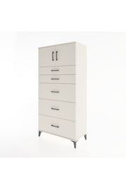Hyperion Dolap Tek Raflı 5 Çekmeceli 2 Kapaklı 88x44x182 - S57M022V1B