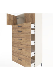 Hyperion Dolap Tek Raflı 5 Çekmeceli 2 Kapaklı 88x44x182 - S57M022V3B