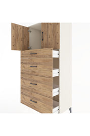 Hyperion Dolap Tek Raflı 4 Çekmeceli 2 Kapaklı 88x44x182 - S57M023V3B