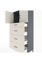Hyperion Dolap Tek Raflı 4 Çekmeceli 2 Kapaklı 88x44x182 - S57M023V4B