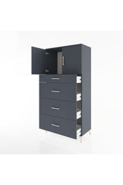 Hyperion Dolap Tek Raflı 4 Çekmeceli 2 Kapaklı 88x44x182 - S57M023V5B