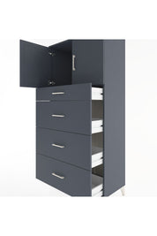 Hyperion Dolap Tek Raflı 4 Çekmeceli 2 Kapaklı 88x44x182 - S57M023V5B