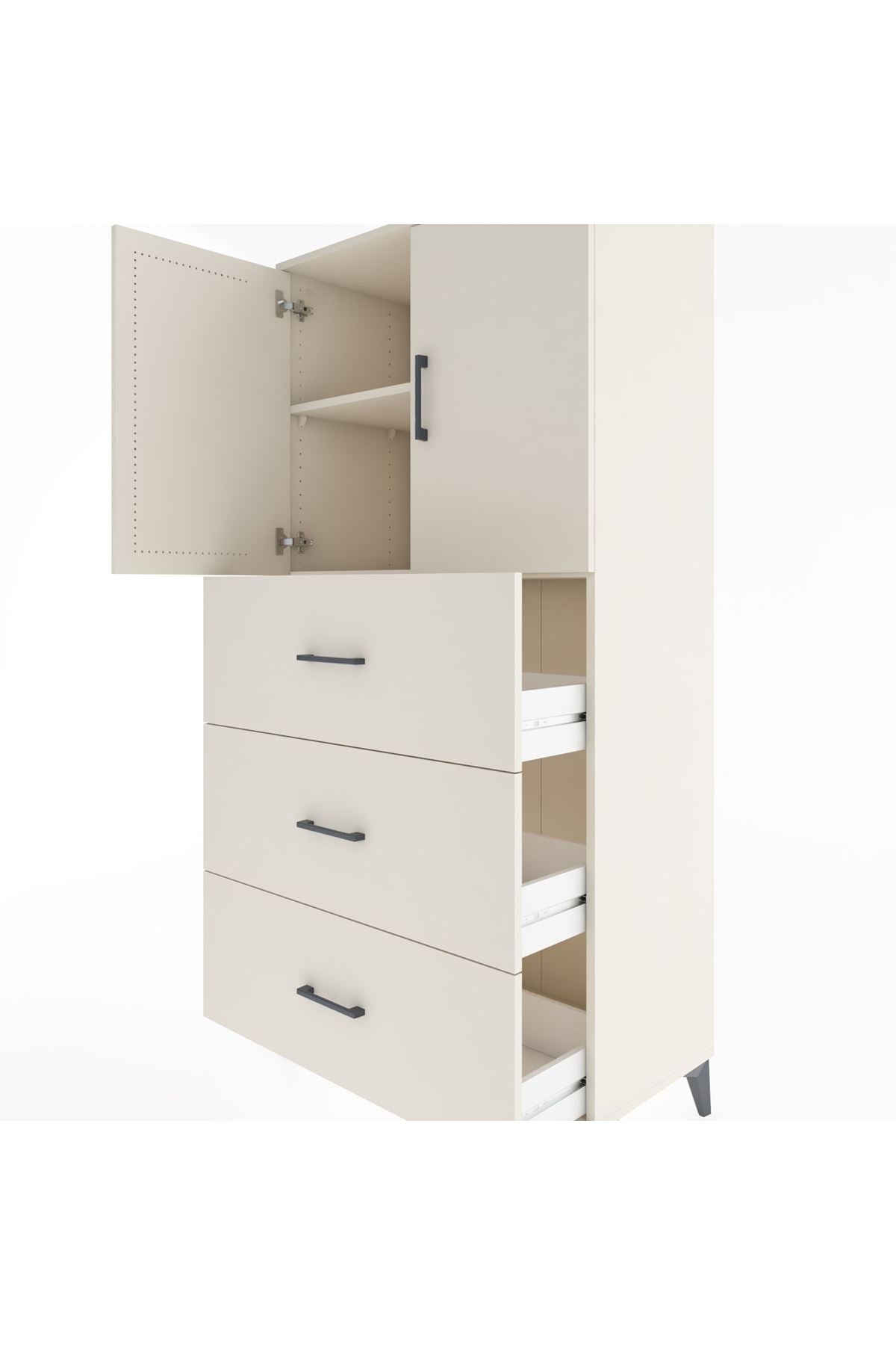 Hyperion Dolap 2 Raflı 3 Çekmeceli 2 Kapaklı 88x44x182 - S57M024V1B