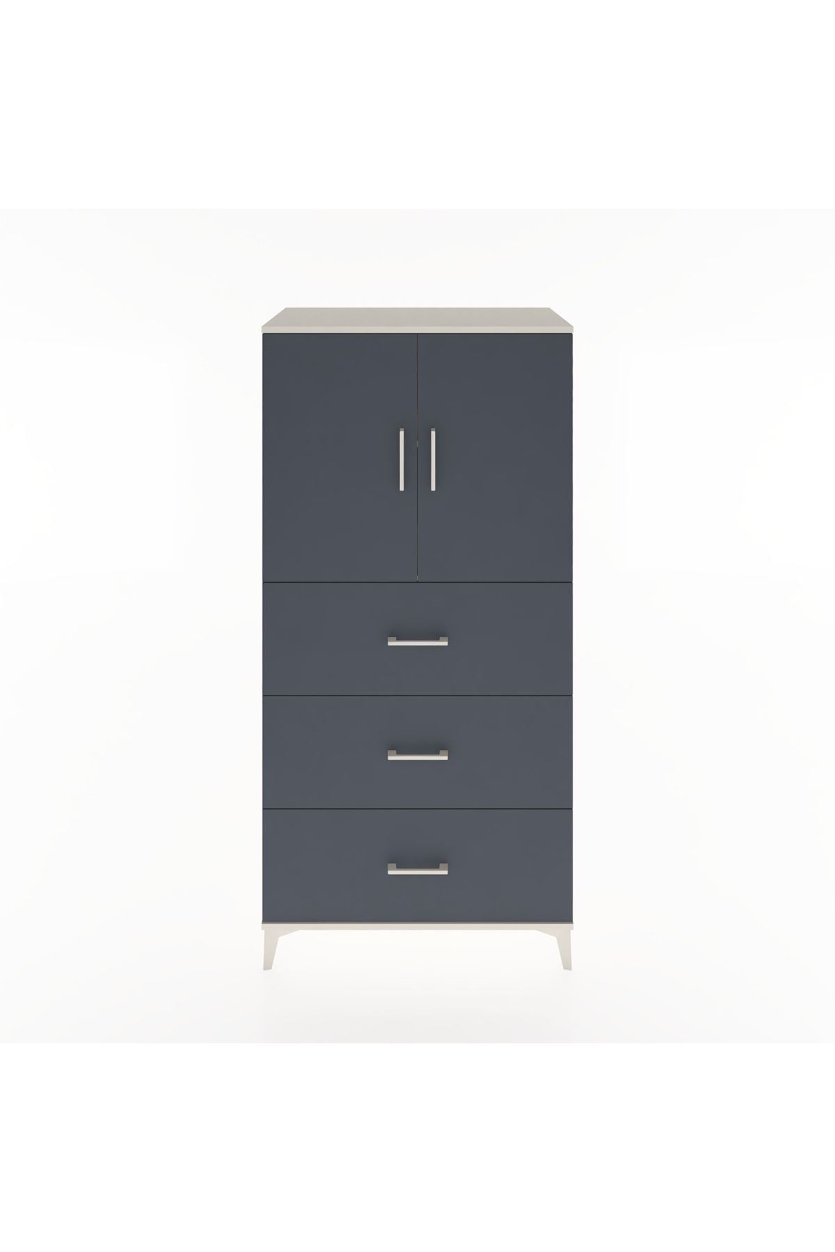 Hyperion Dolap 2 Raflı 3 Çekmeceli 2 Kapaklı 88x44x182 - S57M024V2B