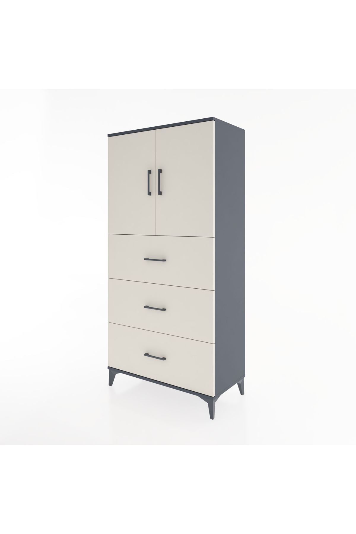 Hyperion Dolap 2 Raflı 3 Çekmeceli 2 Kapaklı 88x44x182 - S57M024V4B