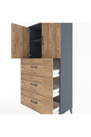 Hyperion Dolap 2 Raflı 3 Çekmeceli 2 Kapaklı 88x44x182 - S57M024V6B