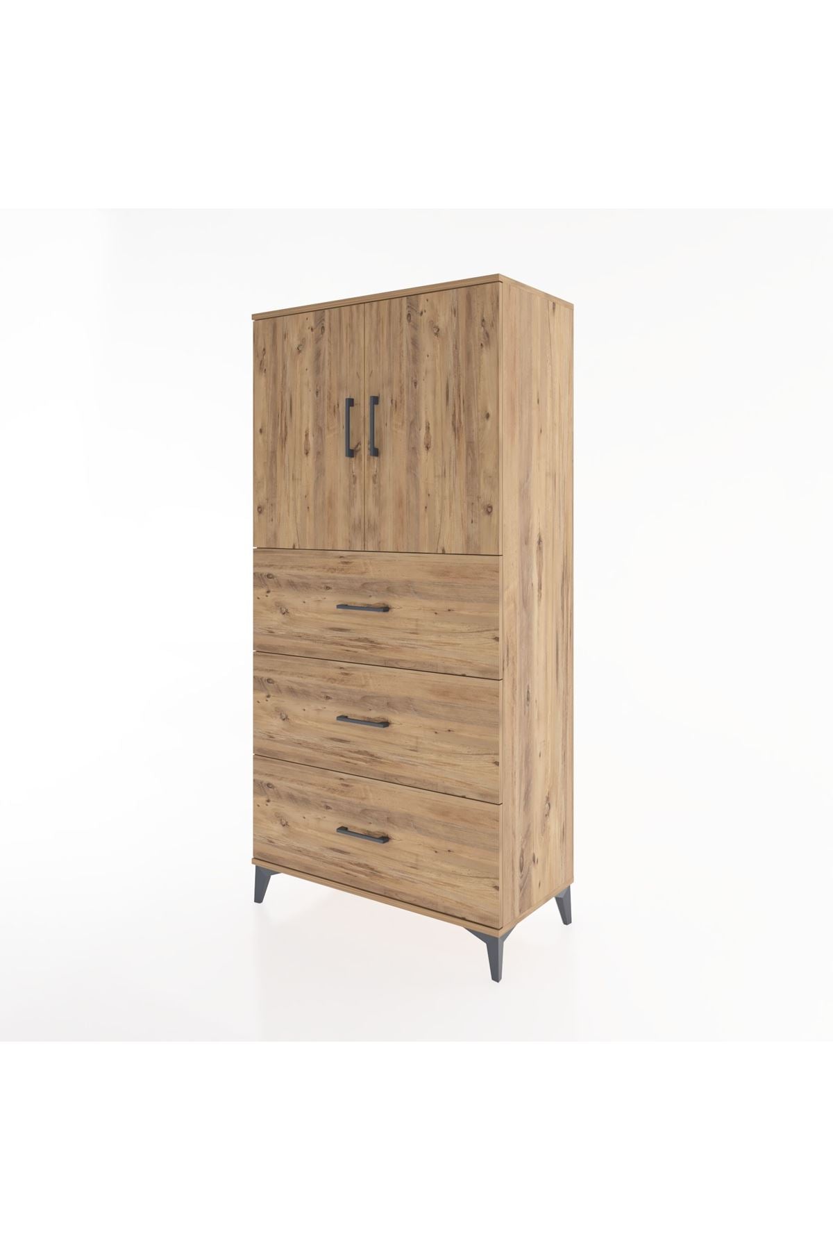 Hyperion Dolap 2 Raflı 3 Çekmeceli 2 Kapaklı 88x44x182 - S57M024V9B
