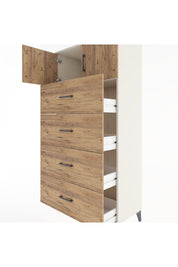 Hyperion Dolap Tek Raflı 4 Çekmeceli 2 Kapaklı 88x44x182 - S57M025V3B