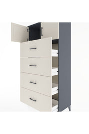 Hyperion Dolap Tek Raflı 4 Çekmeceli 2 Kapaklı 88x44x182 - S57M025V4B