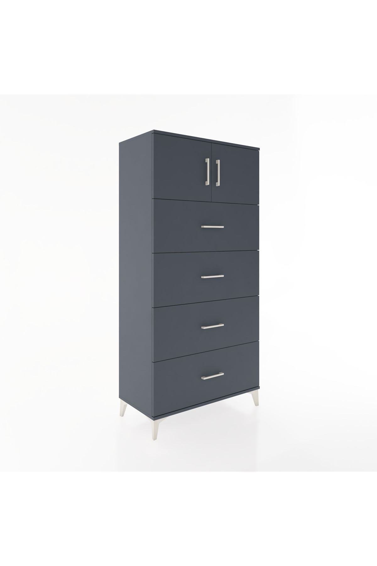 Hyperion Dolap Tek Raflı 4 Çekmeceli 2 Kapaklı 88x44x182 - S57M025V5B
