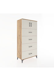 Hyperion Dolap Tek Raflı 4 Çekmeceli 2 Kapaklı 88x44x182 - S57M025V7B