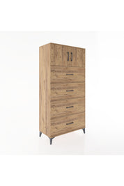 Hyperion Dolap Tek Raflı 4 Çekmeceli 2 Kapaklı 88x44x182 - S57M025V9B