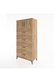 Hyperion Dolap Tek Raflı 4 Çekmeceli 2 Kapaklı 88x44x182 - S57M025V9B
