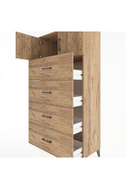 Hyperion Dolap Tek Raflı 4 Çekmeceli 2 Kapaklı 88x44x182 - S57M025V9B
