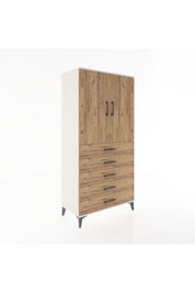 Hyperion Dolap Tek Raflı 5 Çekmeceli Tek Askılı 88x44x182 - S57M026V3B