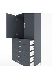 Hyperion Dolap Tek Raflı 5 Çekmeceli Tek Askılı 88x44x182 - S57M026V5B