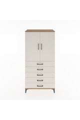 Hyperion Dolap Tek Raflı 5 Çekmeceli Tek Askılı 88x44x182